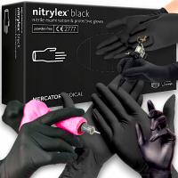 Нитриловые перчатки Mercator Medical Nitrylex Black R. S Black 100 шт.