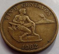 3185 - Filipiny 5 centavo, 1962