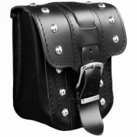 Кожаная сумка для мотоцикла, черная сумка с заклепками