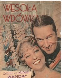 WESOŁA WDÓWKA -wyk. MAURICE CHEVALIER -film -program kinowy -lata 30-te