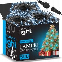 LAMPKI CHOINKOWE 500 LED BIAŁE ZIMNE 35m WEWNĘTRZNE ŚWIĄTECZNE 8 TRYBÓW
