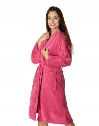Ciepły Ocieplany Szlafrok Płaszcz Kąpielowy Damski Futerko Frote 7081-3