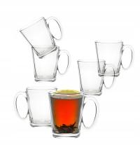 Zestaw 6 kubków szklanych szklanki do kawy z uchem Altom Design Leon 300 ml