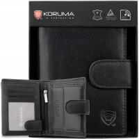 Большой кошелек мужской кожаный вертикальный RFID Защита карты блок / KORUMA