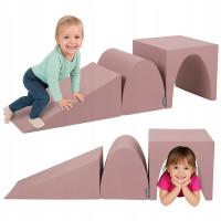 KiddyMoon Piankowy plac zabaw wrzosowy PPZ-243 klin/górka/tunel DLA DZIECI