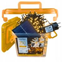 Lampki solarne zewnętrzne 750LED girlanda choinkowa świąteczna CIEPŁA 18m