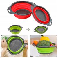 Składany Durszlak Silikonowy z Uchwytami Cedzak Sitko