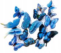 3D наклейки на стену - бабочки бабочки-синий