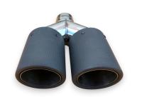 Końcówka Tłumika Podwójna Pełna Samochodowa Mat Wlot 50 mm Wylot 190 mm