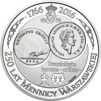 Medal. Dwuzłotówka koronna, 250 lat mennicy Warszawskiej – SREBRO