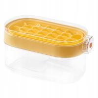 Kostkarka do lodu z pojemnikiem na lód Ice Cubes Tray z łyżeczką Sturdy Press pomarańczowa