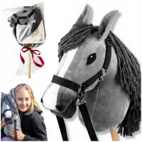 Hobby Horse KoŃ na kiju na patyku konik Szary Skippi Zabawka dla Dzieci