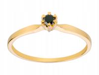 PIERŚCIONEK ZŁOTO ŻÓŁTE z CZARNYM BRYLANTEM 0.08ct