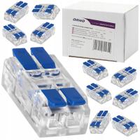 Szybkozłączka Przelotowa Złączka Dwustronna 2-PRZEWODOWA 2x2x4mm² 50 SZTUK