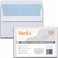 Конверты C6 белые письма канцелярские упаковка 50шт DARKO САМОУПЛОТНЯЮЩИЕСЯ 114X162