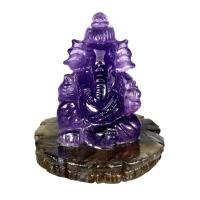 Figurka Ganeshi rzeźbiony ametyst labradoryt 86ct