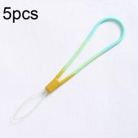 5pcs Silicone Cell Phone Lanyard U Disk Strap Autumn Leaf Yellow