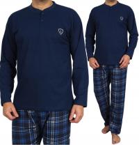 PIŻAMA MĘSKA KRATA pidżama BAWEŁNIANA SPODNIE