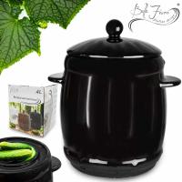 BECZKA KAMIONKOWA DO KISZENIA 4L HERMETYCZNA do ogórków CZARNA kamionka