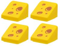 LEGO ser żółty skos 1x1 jedzenie 4 szt 54200pb103