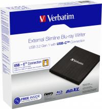 Nagrywarka zewnętrzna Blu-Ray BD VERBATIM USB-C + NERO + BD 25GB #43889