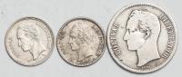 Wenezuela, Bolivar, centavos, lata 1945-1960, zestaw 3 sztuk, ag 835