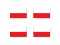 FLAGA POLSKA polski naklejka wlepka nalepka - komplet 4 sztuki