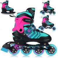 ŁYŻWOROLKI ROLKI REGULOWANE 4w1 WROTKI ŁYŻWY REKREACYJNE KAUCZUKOWE 29-33