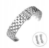 Браслет для часов 20 мм Серебряная стальная полная решетка