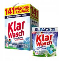 KLAR WASCH 10 KG WHITE DO BIAŁEGO + KAPSUŁKI DO PRANIA