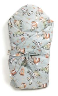 Rożek Becik Kokon niemowlęcy bawełniany wiązany USZTYWNIANY DE-BORENO