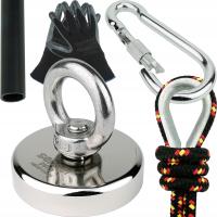 Неодимовый магнит 110 кг для воды разведки рыбалки, набор N52 с веревкой 25 м