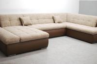 PSW новая немецкая угловая U-образная кровать диван роговица коричневая ткань