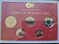 NORWEGIA ZESTAW MENNICZY 5 MONET W PLASTIKU 2003 ROK RARYTAS