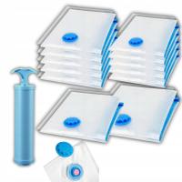 ZESTAW WORKI PRÓŻNIOWE NA POŚCIEL UBRANIA RĘCZNIKI KOCE 12szt + POMPKA