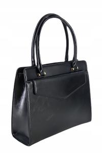 Torebka klasyczna AKTÓWKA usztywniona duża pojemna A4 na ramię czarna