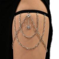 PODWIĄZKA DAMSKA BIŻUTERIA CZARNA ŁAŃCUSZKI PAJĄK 168