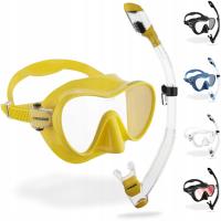 CRESSI F1 Combo Set Yellow - Combo Set Frameless Mask F1 + Snorkel Dry for