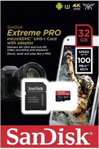 Karta pamięci Extreme Pro microSDHC 32GB 4K SZYBKA DO NAGRYWANIA KAMERY