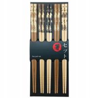 Набор из 5 пар бамбуковых палочек для суши с рисунком кошек