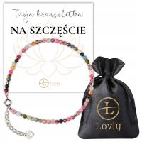BRANSOLETKA SZCZĘSCIA TURMALIN KOLOROWY DAMSKA KAMIENIE SREBRO S925