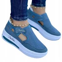 Женская обувь для отдыха сетчатая дышащая спортивная обувь синего цвета