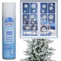 Sztuczny ŚNIEG biały SPRAY na choinkę do szablonów NA SZYBĘ OKNO 150ml