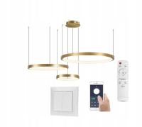 LAMPA RINGI ZŁOTA 80 60 40CM 108W BLUETOOTH PAMIĘĆ DARMAT LIGHT 426