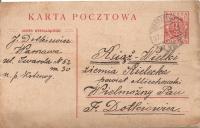 WARSZAWA -KSIĄŻ WIELKI -karta pocztowa -obieg 1919 rok -korespondencja Cp24