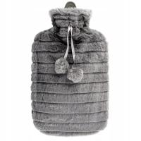 Duży TERMOFOR PLUSZOWY w pokrowcu sweterku podogrzewacz gumowy na wodę XXL