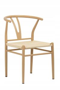 Krzesło bankietowe kawiarniane nowoczesne plecione restauracyjne jasne A999