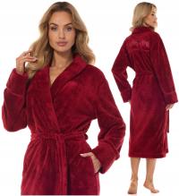 DŁUGI SZALOWY DAMSKI SZLAFROK KOŁNIERZ PODOMKA