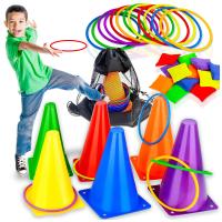 GRA ZRĘCZNOŚCIOWA RUCHOWA 3W1 PACHOŁKI WORECZKI OBRĘCZE RINGO ZABAWA DZIECI