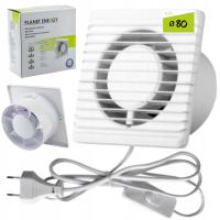 Вентилятор для ванной комнаты Fi Ø80 выключатель на кабеле 230V вилка